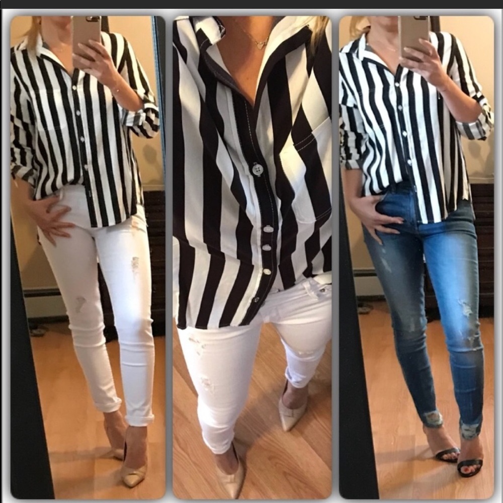 Classy stripe button up